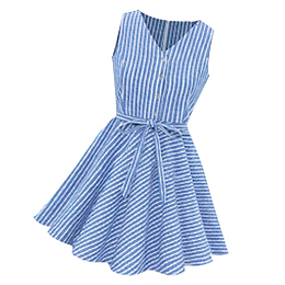 蓝色条纹装饰服装装饰图