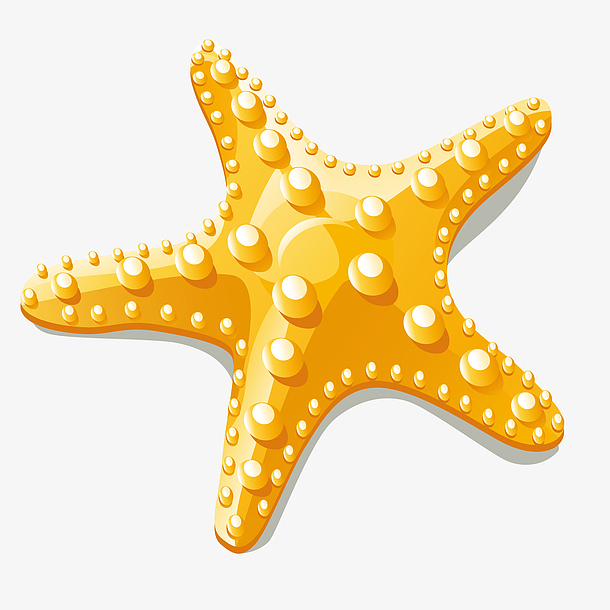 卡通黄色的海星设计矢量图