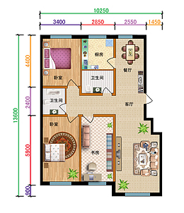 欧式室内户型平面图