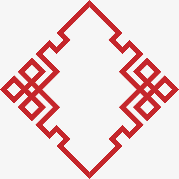 中式的手绘红色边条