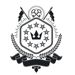 黑白徽章设计矢量图