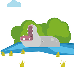 卡通矢量野生动物园河马素材