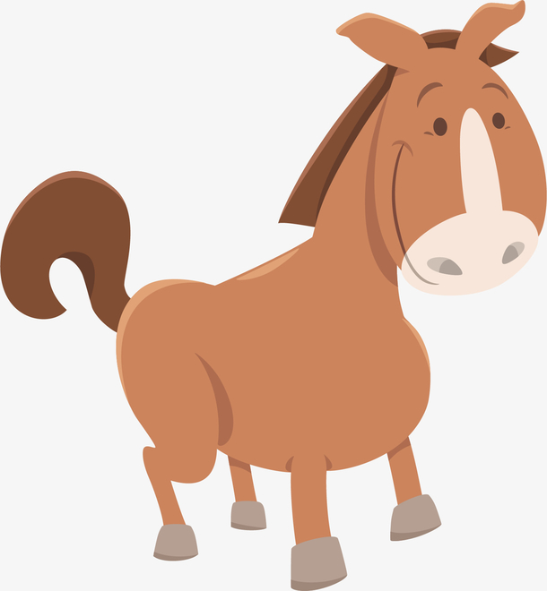 手绘卡通可爱小马