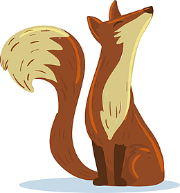 狐狸aipng卡通图案老虎与树木png小可爱冬天小动物png蓝色精致水晶