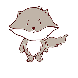 卡通动物可爱小灰狼