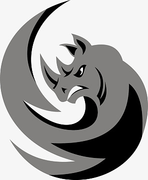 精致炫酷的犀牛图标矢量图