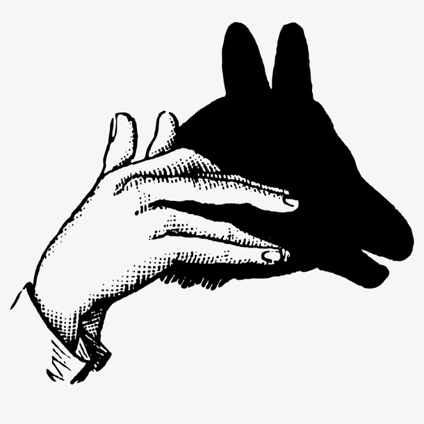 手绘手影动物马