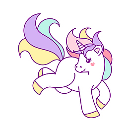 卡通独角兽矢量图下载