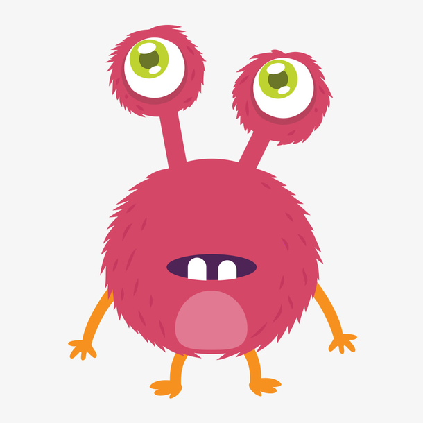 卡通红色小怪物设计素材免抠素材免费下载 觅元素51yuansu Com