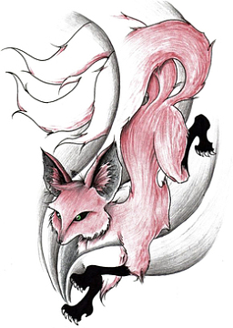 手绘九尾狐图片素材