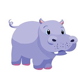 卡通紫色的河马设计