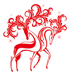 红色个性动物纹身花纹