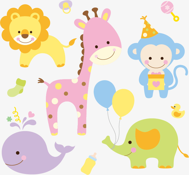 卡通动物矢量图