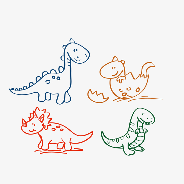 矢量手绘恐龙