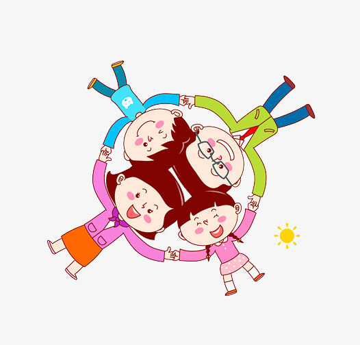 头对头的四口之家