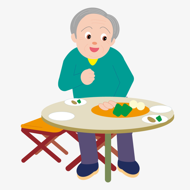 老爷爷野外露营聚餐