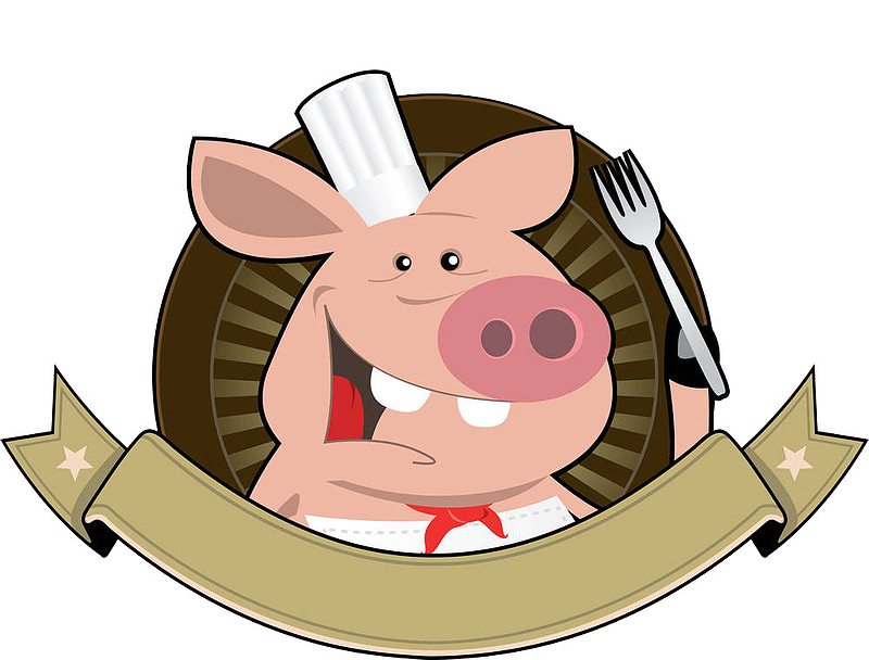 卡通手绘餐饮小猪厨师