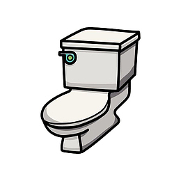 手绘黑色线条马桶