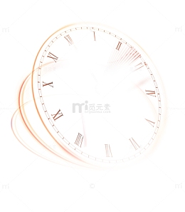 橙色简约时钟装饰图案