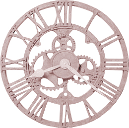 褐色简约齿轮时钟装饰图案