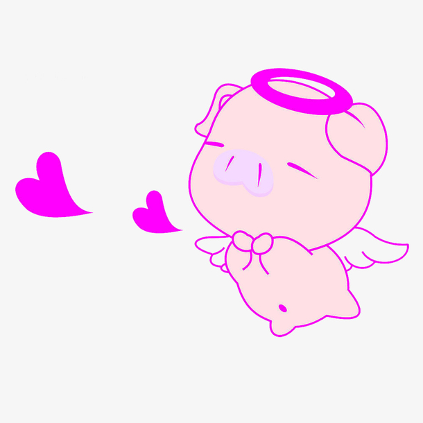 天使猪猪简笔画