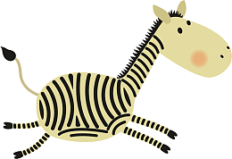 卡通斑马矢量图