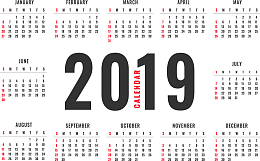 简约风2019年日历
