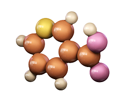 红色维生素B3分子形状素材