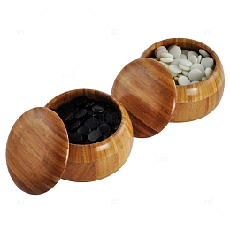 木质围棋棋盒白棋和黑棋