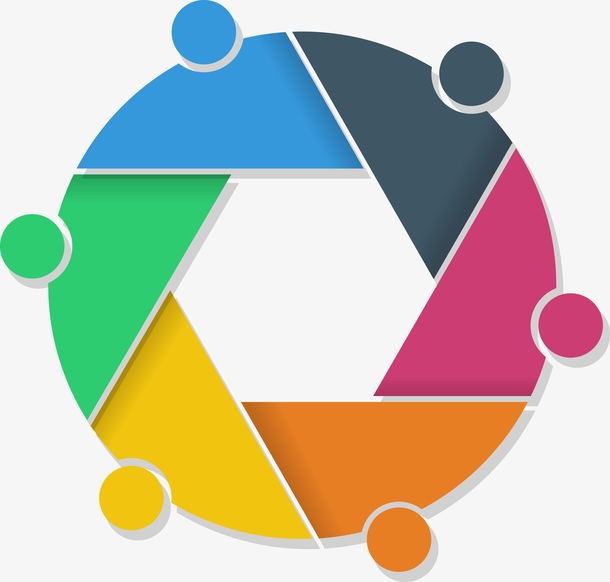 矢量彩色圆形分块png图片素材免费下载_觅元素