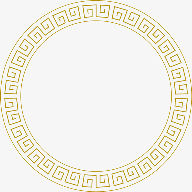 中国风圆形黄色