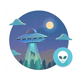 卡通飞船场景设计