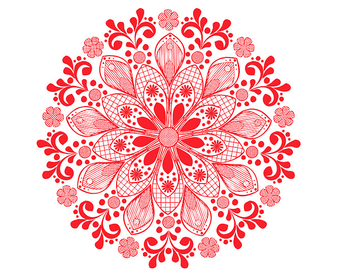 红色圆形花纹PNG