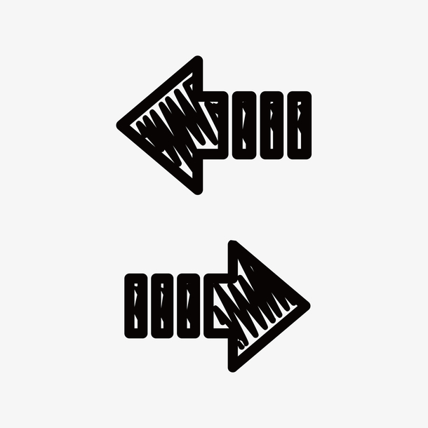 横向手绘箭头免抠图标ai矢量