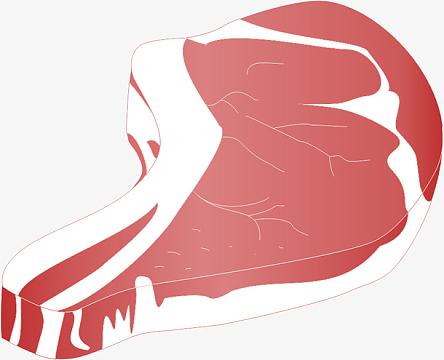 手绘卡通五花肉肉排