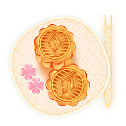 手绘卡通美味中秋月饼