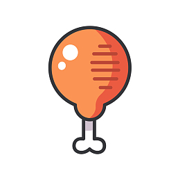 卡通简约美食快餐肉类广告设计