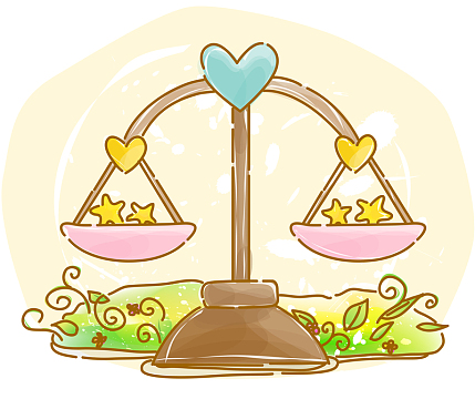 可爱小清新装饰海报装饰天平