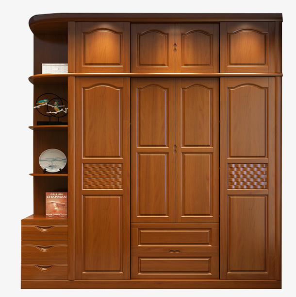 新中式全实木移门衣柜