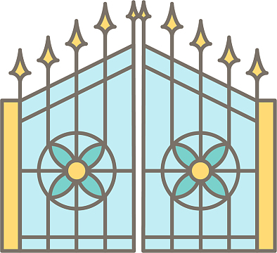 创意卡通门免抠png装饰图案