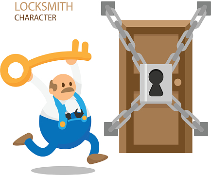 被锁链封住的门开锁