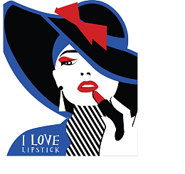 正在涂口红的女人