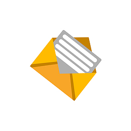 黄色打开的信封