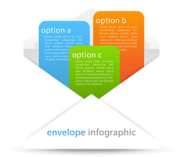 矢量手绘打开的信封