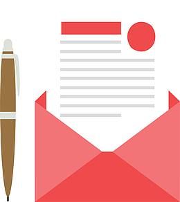 红色信封打开的信件