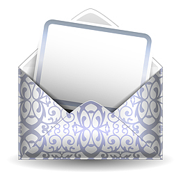 银色花纹信封矢量素材