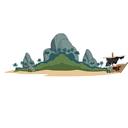 海岛风景设计矢量图