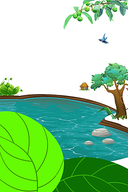 免抠卡通手绘春季风景装饰