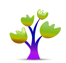 手绘卡通绿色装饰树png