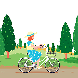 创意公园骑单车的女子